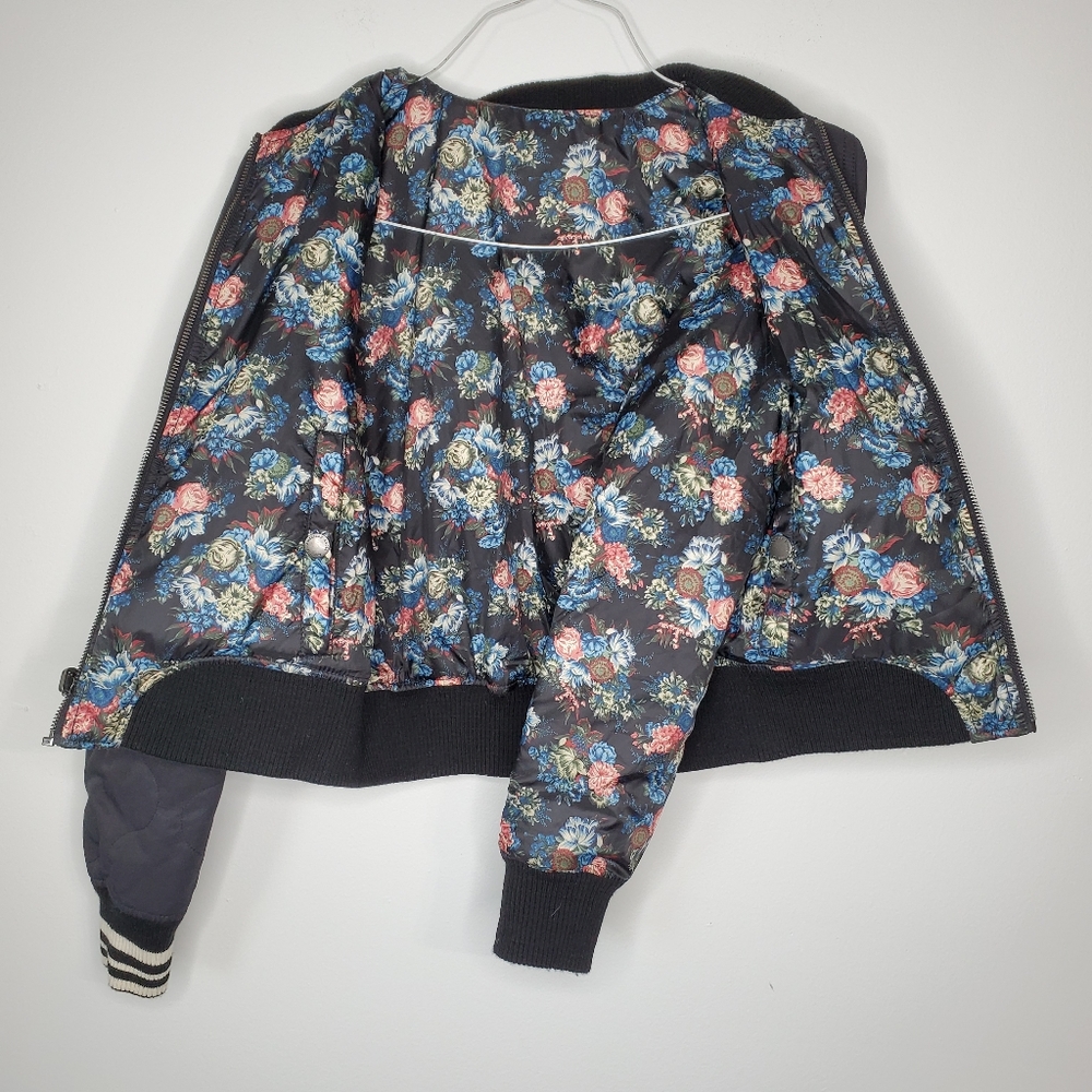 20) AE Reversible Floral Bomber Jacket *As Seen on Jenna Tatum* Sz. S - Picture 9 of 12
